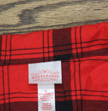 Wondershop Womens Plaid Flannel Long Sleeve Pajama Shirt Holiday Red / Black L