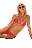 Becca Delilah Halter Bikini Swim Top 613157 Fire Red M