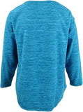 Karen Scott Womens Sport Fleece Pullover Shirt Top 100068655WN True Teal 1X