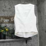 DKNY Weathered Twill Zip-Front Vest P5ETTB77 Coconut Off White M