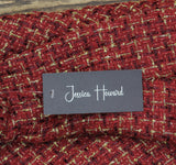 Jessica Howard Petite Tweed Embellished Neckline Shift Cocktail Dress Red 10P