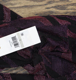 Siena Womens V Neck Metallic Side-Twist Long-Sleeve Dress Purple Multi 0