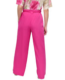 DKNY Rope Tie Front Zip Fly Wide Leg Pant P5DKFB17 Vivid Pink 2