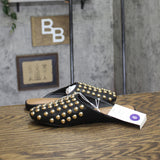 A New Day Channing Studded Slip-On Mule Flats 91636452 Jet Black 6M