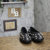 A New Day Womens Pull On Studded Flats Black / Silver 6.5M