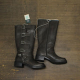 Wild Fable Womens Rebel Tall Moto Buckle Boots 90366583 Brown 8.5M