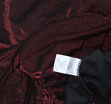 Emerald Sundae Strap Glitter-Knit Cowlneck Mini Bodycon Dress Black / Red M