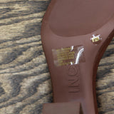 I.N.C. International Concepts Faux Leather Studded Ankle Strap Heels Brown 9.5M