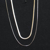 A New Day Box Chain Necklace Set 2 Piece Silver Gray 18" + 3" 20" +3"