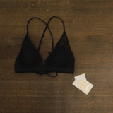 Becca Castaway Luna Textured Halter Bikini Top 893157 Black M