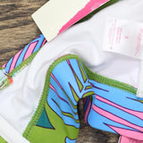 Xhilaration Lace-Up Halter Longline Bandeau Bikini Top Multi Tropical Print X