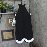 Cece Womens Sleeveless Halter-Neck Wave-Hem Dress 7033977 Rich Black XS