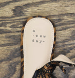 A New Day London Lace Slingback Bow Flats 94303556 Cheetah Brown Multi 7.5M
