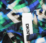 DKNY Womens Pleated A-Line Dress Printed DD4JYD78 Black / Blue 4