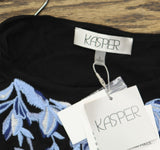 Kasper Womens Sleeveless Embroidered Blouse Sleeveless Shirt 10924833 Black S