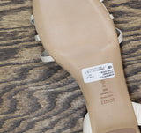 Schutz Womens Alexandra Mid Block Sandals Pearl Off White 10B
