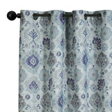 Max Blackout Baylor Print Grommet Top Single Curtain Panel Blue Floral 50" x 84"