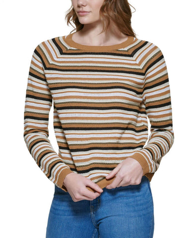 Calvin Klein Womens Striped Cotton Sweater M2BSN727