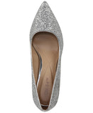 On 34th Womens Jeules Pointed-Toe Slip-On Pumps Heels Silver Glitter Gray 7M