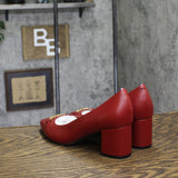 Tommy Hilfiger Womens Nanya Block Heel Pumps TWNANYA Red 8M