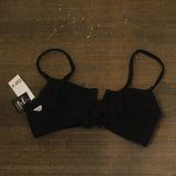Bar III Womens Pucker Up V Wire Bikini Swim Top MBPU25151 Black L