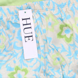 Hue Womens Ornate Floral Notched Collar Pajama Set Tropical Blue Green 1X