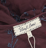 Sheryl Crow Mesh Lined Embellished Dress Maroon Red XL