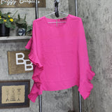 DG2 by Diane Gilman Womens Pleated Poncho Blouse 718521 Magenta Pink L