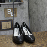 Easy Street Womens Faux Leather Fabulous Pump Block Heels FABULOUS Black 6.5WW