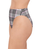 Salt + Cove Juniors Plaid High-Waist Bikini Bottoms 807028 Black / White S