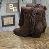 Universal Thread Patsy Tall Fringe Western Boots Cowgirl Chocolate Brown 6.5M`