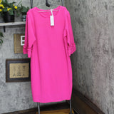 Ny Collection Textured Knit Plus Size Dress with 3/4 Sleeves Havana Pink 3X