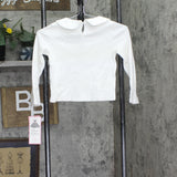 Rare Editions Girls Long Sleeve Collared Shirt Top H767395 White 6X
