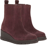 Lucky Brand Round Toe Chunky Wedge Chelsea Ankle Boots Winter Cherry Purple 6M