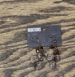 Chico's Dangle Drop Coin Disc Earrings Bronze Brown 2 1/4 in.
