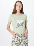 Guess womens Short Sleeve Icon Tee Shirt W2YI26I3Z11 Lost in Thyme Green XS