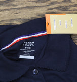 French Toast Uniform Long Sleeve Polo Shirt with Picot Collar Navy Blue M (7-8)