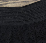 American Rag Laser-Cut Faux-Suede Ruffled Eyelet Cropped Shorts Classic Black S