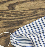 Vince Striped Square Silk Scarf SCW-11682-VNC Blue / White 31"