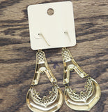 Melody Womens Fashion Enamel Filigree Teardrop Dangly Earrings Gold / Pink 3.5"