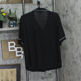 Flora By Flora Nikrooz Womens Annie Notch Pajama Shirt Top T90416 Black XL