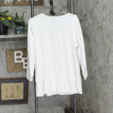Isaac Mizrahi Live! Pima Cotton Long Sleeve T-Shirt Shirt Top Pearl Off White 1X