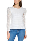 Calvin Klein Womens Long Sleeve Burnout Check Puff Shoulder Top M2AHC802