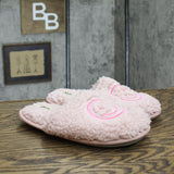 Dluxe By Dearfoams Girls Youth Happy Face Scuff Slippers 88544850 Light Pink 4/5