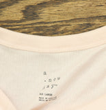 A New Day Womens Slim Fit Ribbed Crewneck Rib Knit Tank Top Light Pink 2XL