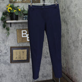 Susan Graver Regular Smart Ponte Knit Slim Leg Trouser Pants Navy Blue M