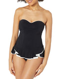 Profile By Gottex Curve Bandeau Swimdress One Piece Swimsuit Black / White 8