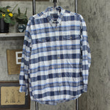 Roper Mens Button Up Long Sleeve Cotton Shirt 1672307d959845 Blue Plaid XL