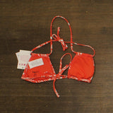 Roxy Double Strap Triangle Bikini Top 434002092 Red Orange Palm M