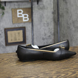 A New Day Womens Valentina Pointed Toe Buckle Ballet Flats 94462480 Black 7.5M